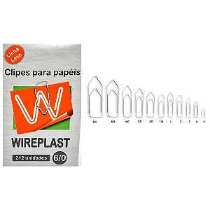 Clips Para Papel Nº6/0 212 Unidades Wireplast
