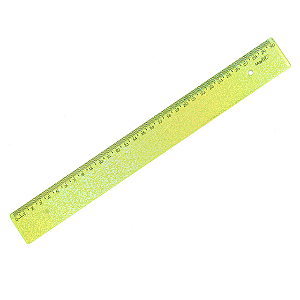 Regua De 30 Cm New Line Holográfica Glitter Amarela