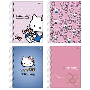 Caderno Universitário Capa Dura Hello Kitty 160 Folhas