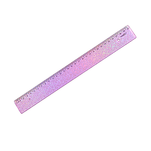Régua De 30 Cm New Line Holográfica Glitter Lilás
