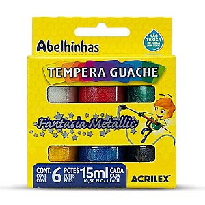 Tinta Guache Metallic 06 Cores15ml - Acrilex