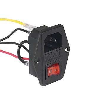 Tomada Interruptor da Fonte da Impressora 3d c/ fusível e cabos