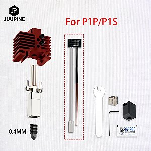Bambu Lab Hotend com Bico Nozzle Aço Endurecido 0,4mm P1P P1S X1 Series V2