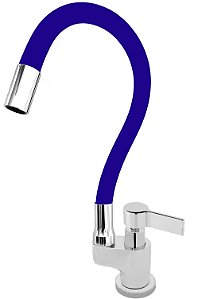 Torneira Gourmet Color Flex de Bancada Bica Móvel Lateral 1/4V Azul C77