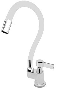 Torneira Gourmet Color Flex de Bancada Bica Móvel Lateral 1/4V Branco C77