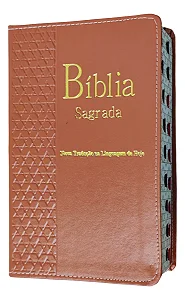 Biblia Sagrada Ntlh Slim Capa Luxo Caramelo Com Indice Lateral - Miolo Sbb