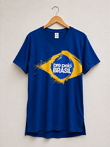 Camiseta Ore Pelo Brasil Long Line Azul