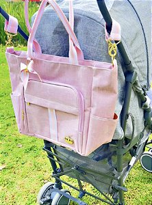Bolsa Maternidade Lateral Passeio Carrinho com Trocador Rosa