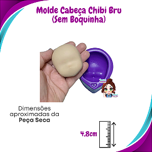 Molde de Silicone Chibi Bru G - Cabeça (Sem Boquinha) - BCV