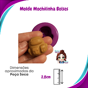 Molde de Silicone Mochilinha Modelo Bolsos - BCV - biscuitandocomvivi