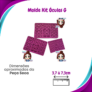 Molde de Silicone Óculos Kit 3 TAMANHOS (P, M e G) - BCV