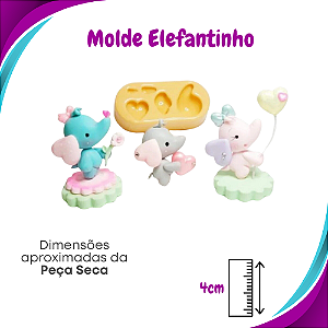 Molde de Silicone Elefantinho - Ateliê do Molde