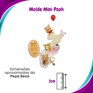 Molde de Silicone Mini Pooh - Ateliê do Molde