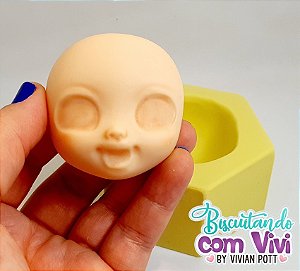 Molde de Silicone Cabeça Boneca Drika 1946