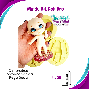 Molde de Silicone Doll Bru - Corpo Bebê + Cabeça Doll Bru - BCV