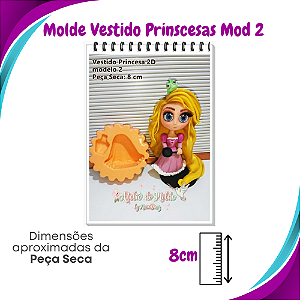 Molde de Silicone Vestido Princesas 2D - mod. 2 - Ateliê do Molde