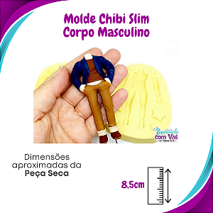 Molde de Silicone Chibi Slim - Corpo Masculino - BCV