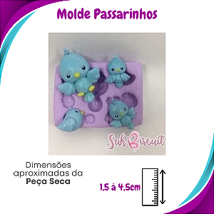 Molde de Silicone Passarinhos - Sah Biscuit