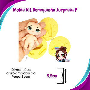 Molde de Silicone Bonequinha Surpresa P - Corpo + Cabeça - BCV