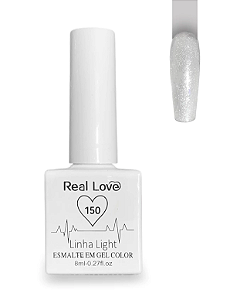 Esmalte Em Gel Real Love Linha Ligth 8ml - Cor: 150 Glitter Transparente
