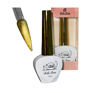 Esmalte em gel Olho de Gato Bella Rosa 15ml Cor 002 Dourado