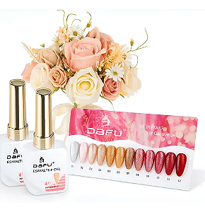 kit 12 Esmaltes em Gel Magnético Rosa Dafu 10 ml - Brinde Imã
