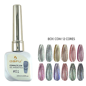 kit 12 Esmaltes em Gel Magnético Color Dafu 10 ml - Brinde Imã