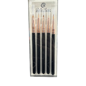 Kit 5 Pinceis Bella Rosa