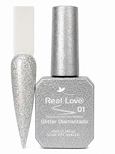 Esmalte Gel Glitter Diamantado Real Love Sem TPO - 01