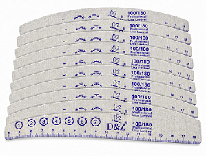Kit 10 lixas 100/180 D&Z Slim Fina