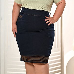 Saia Jeans Plus Size Evangélica Elastano Anagrom Ref.10002