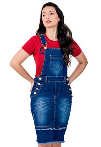 Salopete jeans moda evangélica - R$ 169.99, cor Azul #131777, compre agora