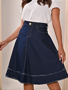 Saia Jeans Godê Amaciada Moda Evangélica Anagrom Ref.215