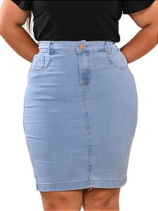 Saia Jeans Evangélica Básica Elastano Plus Size  Ref.BP03