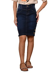 Saia Jeans Juvenil Moda Evangélica Anagrom Detalhes Avesso Ref.inf04