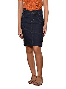 Saia Jeans Juvenil Anagrom Moda Evangélica detalhes de bolsinho Ref.inf08