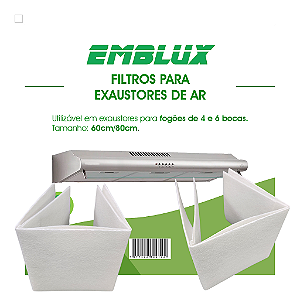 Filtro Para Exaustores de Ar Emblux Fardo 60x80cm