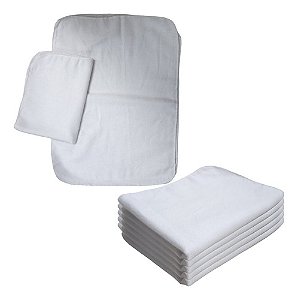 Pacote Com 10 Panos Limpeza Flanela Branca Lava Car 40x33cm