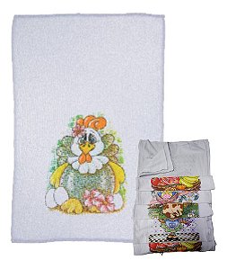 Pano De Prato Pé De Galinha Estampas Sortidas Grande43x71x10