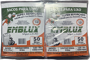 SACO PARA LIXO ALMOFADA EMBLUX 50 LITROS- FD25