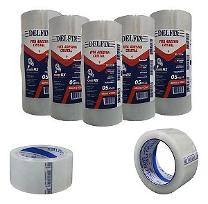 Fita Adesiva Transparente 48mmx100m Kit C/ 25 Unids 5 Tubos