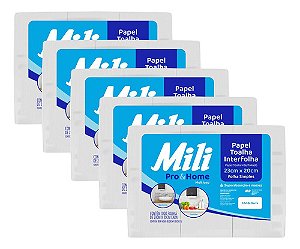 Papel Toalha Mili Interfolha Simples 5000 Folhas 23x20cm