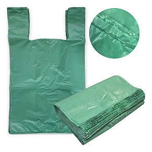 Sacola Plástica Resistente Verde Pebd 60x50cm Para Comércio Verde Liso
