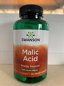 Ácido Málico (Malic Acid)  600mg | 100 Cápsulas - Swanson