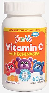 Vitamina C com Equinácea Infantil | 60 Geléias Mastigáveis (Sabor laranja)