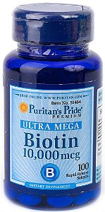 Biotina ULTRA MEGA 10.000mcg | 100 Softgels - Puritan's Pride