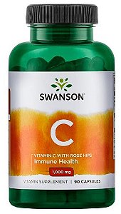 Vitamina C 1000mg com Rose Hips | 90 Cápsulas - Swanson
