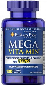 Multivitaminico Polivitaminico MEGA VITAMINAS E MINERAL para adolescentes | 120 caplets - Puritan