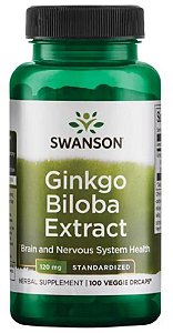 Ginkgo Biloba Extract (Babosa) 120mg | 100 Cápsulas - Swanson