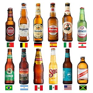 Kit Cervejas Importadas e Nacional 12 países para presente!
